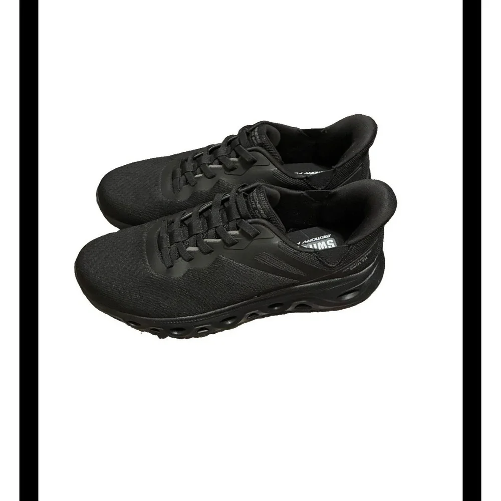 Skechers Hands Free Slip-ins Glide-Step Swift Fit Black Mens Sneakers Size 12